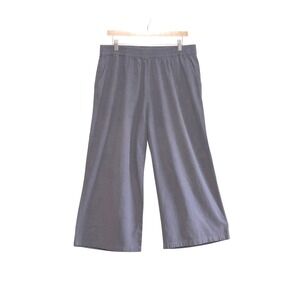 Ecupper, Women's Medium Gray, Lagenlook, Cotton Wide Leg Cropped Pants, Sz 2XL